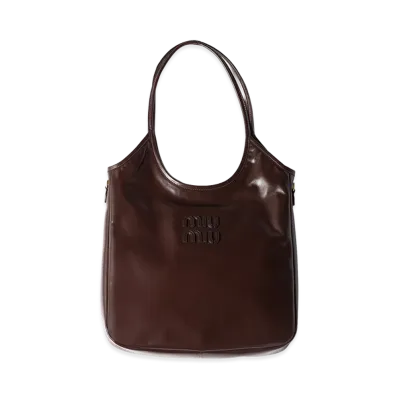 MIU MIU IVY Leather Bag "Dark Brown"