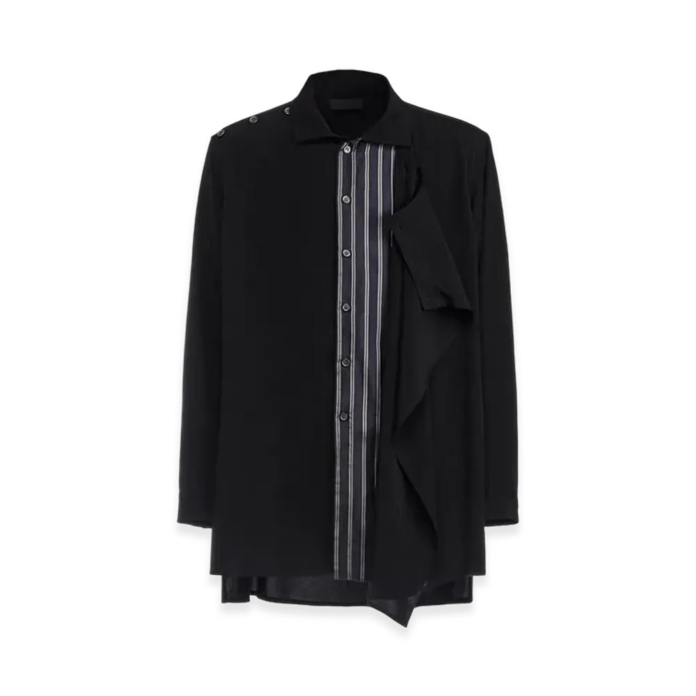 S'YTE Crepe de Chine Front Layer Shirt "Black"