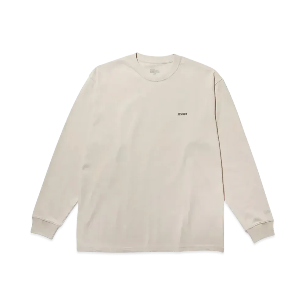 NEW ERA Long Sleeve Oversized Performance T-shirt Flag & Wordmark "Stone"
