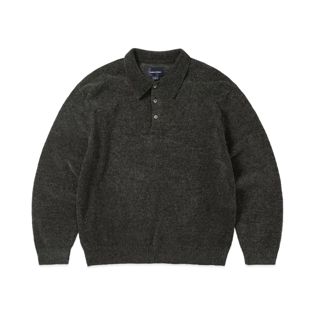 thisisneverthat Velvet Knit Polo "Black"