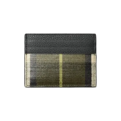 Burberry Tall Check Card Case "Thicket Green"