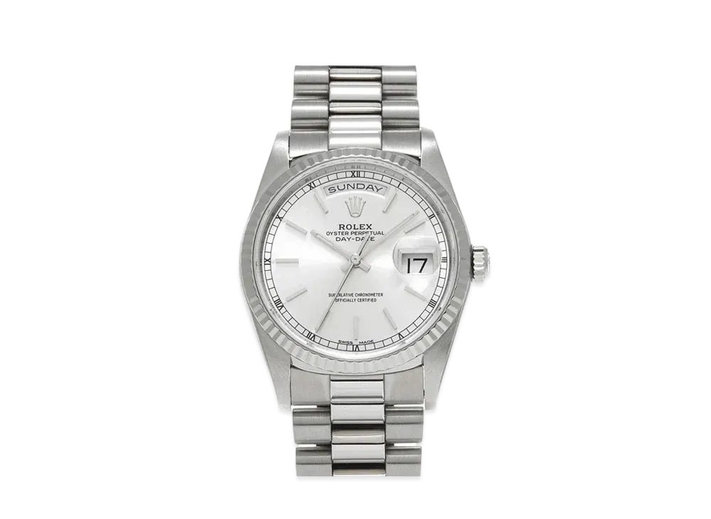ROLEX Daydate "Silver/White Gold"