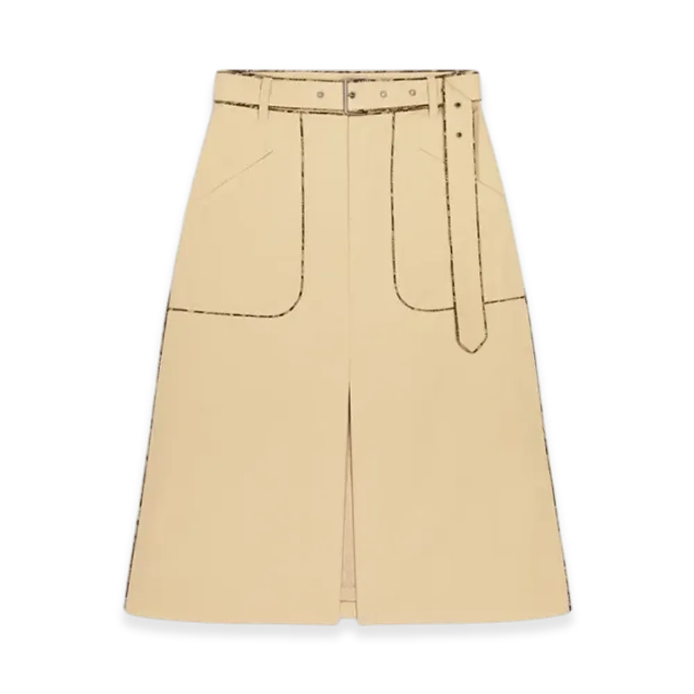 DRIES VAN NOTEN Women's Belted Skirt "Beige"