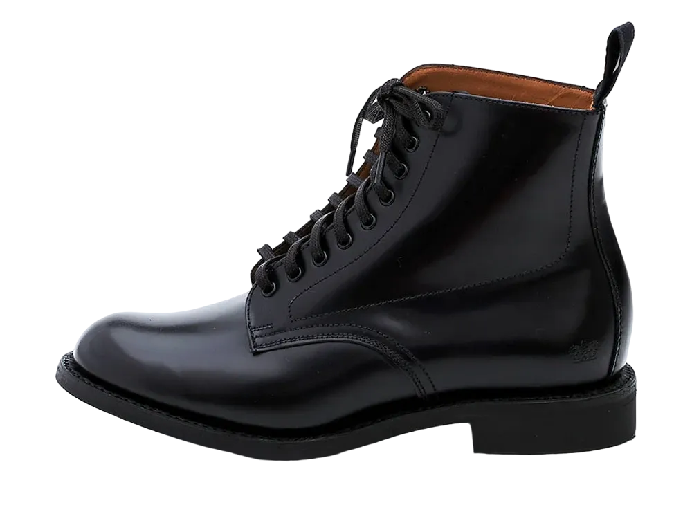 SANDERS Women's Military Derby Boot 266 Polished Leather "Black" 1824B
