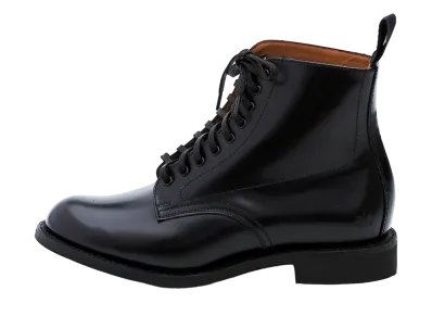 SANDERS Women's Military Derby Boot 266 Polished Leather "Black" 1824B