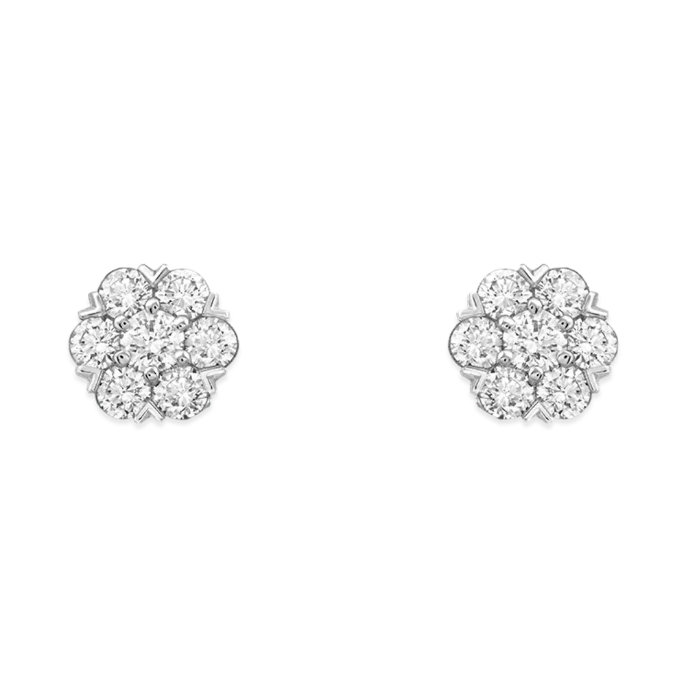 Van Cleef & Arpels Fleurette earrings "18K White gold/Diamond"