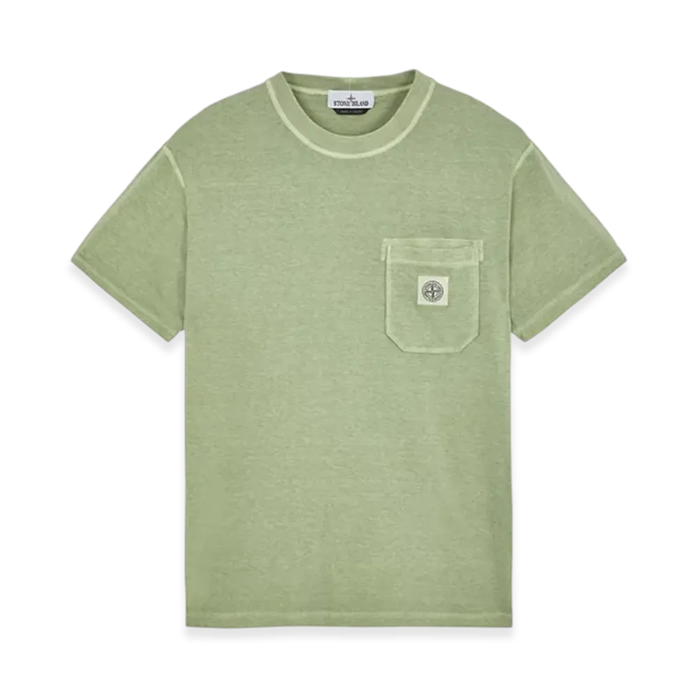 Stone Island 21957 Organic Cotton Jersey Fissato Effect T-Shirt - 23SS "Sage Green"