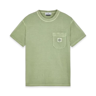 Stone Island 21957 Organic Cotton Jersey Fissato Effect T-Shirt - 23SS "Sage Green"