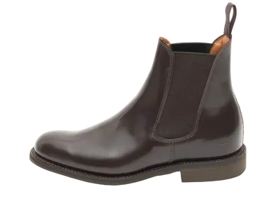 SANDERS Women's Chelsea Boot 266 Polished Leather "Ebony Brown" 1829TD
