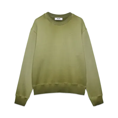 MSGM Prewashed Jersey Crewneck Sweatshirt "Military Green"