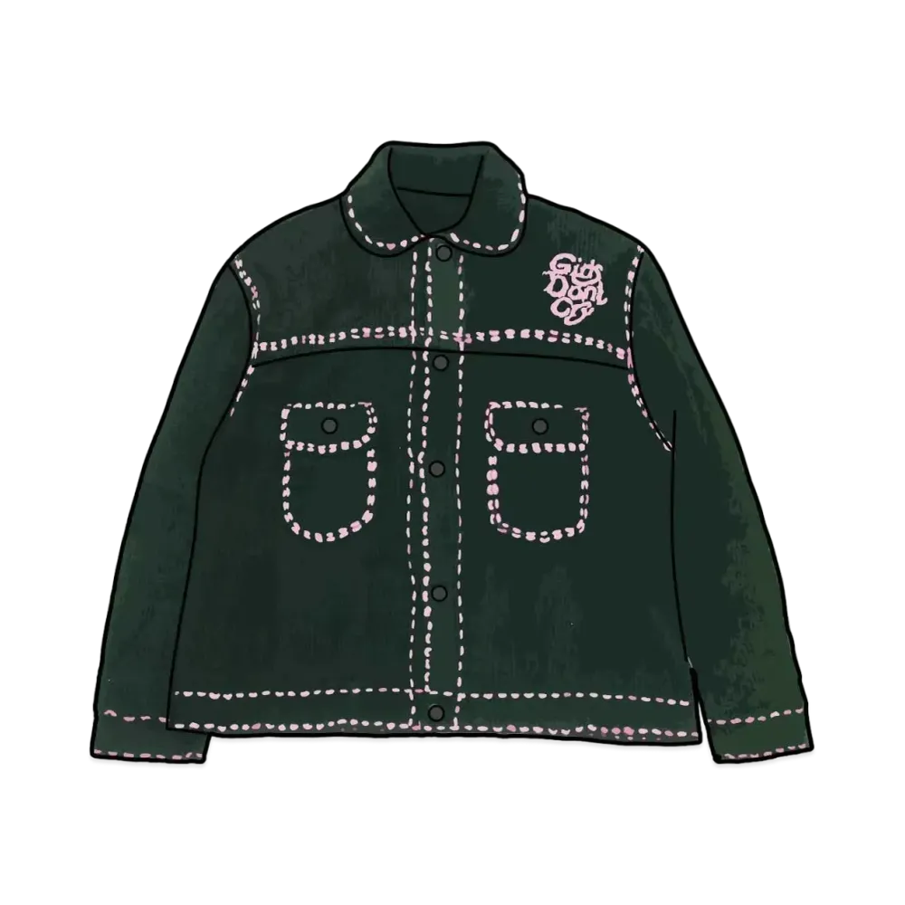 Girls Don't Cry x PHINGERIN Hand Stitched Knit Cardigan "Green" / VERDY
