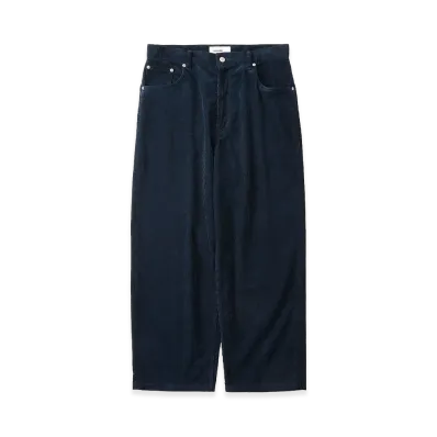 everyone Wide Straight Corduroy Trousers "Navy"