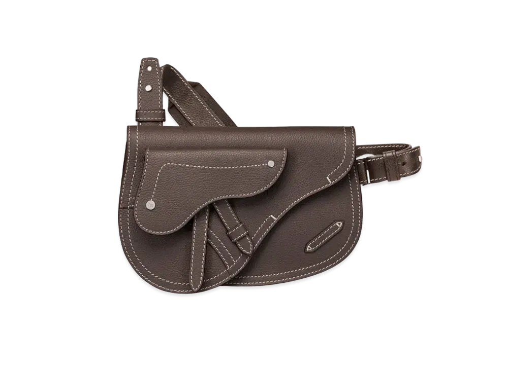 Dior Saddle Pouch Grained Calfskin "Ebony"