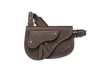 Dior Saddle Pouch Grained Calfskin "Ebony"