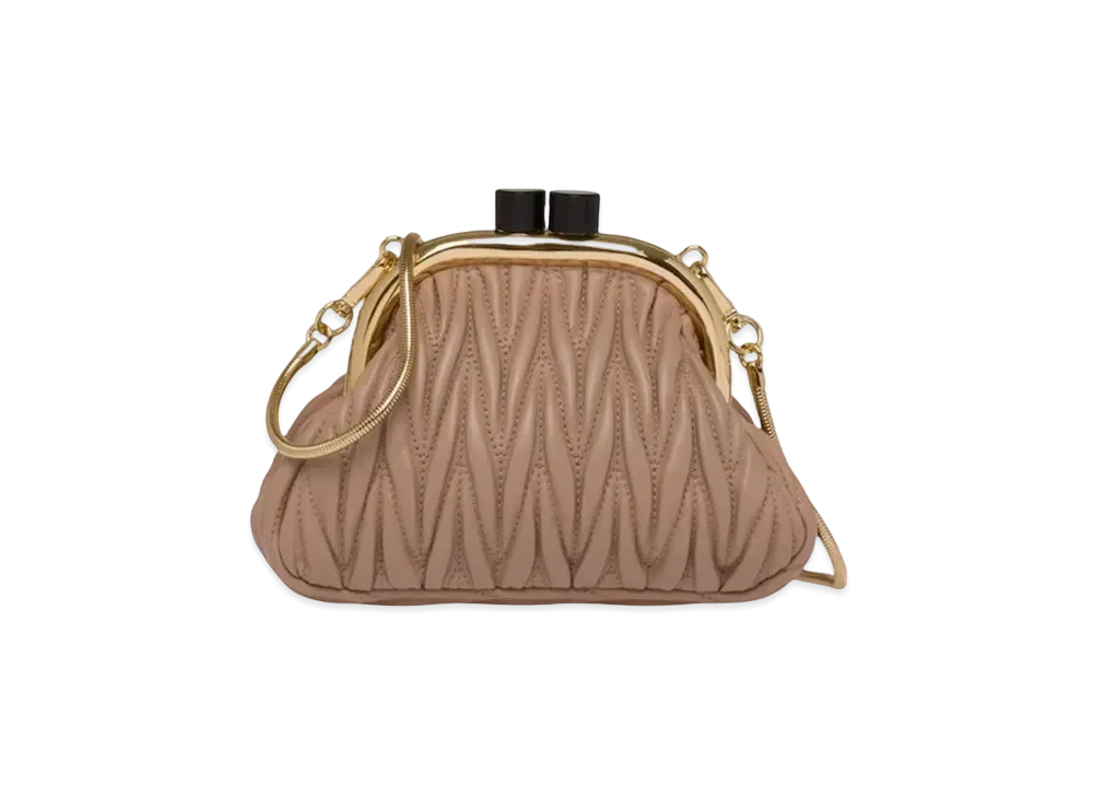 MIU MIU Miu Bernappa Leather Mini Bag "Beige Pink"
