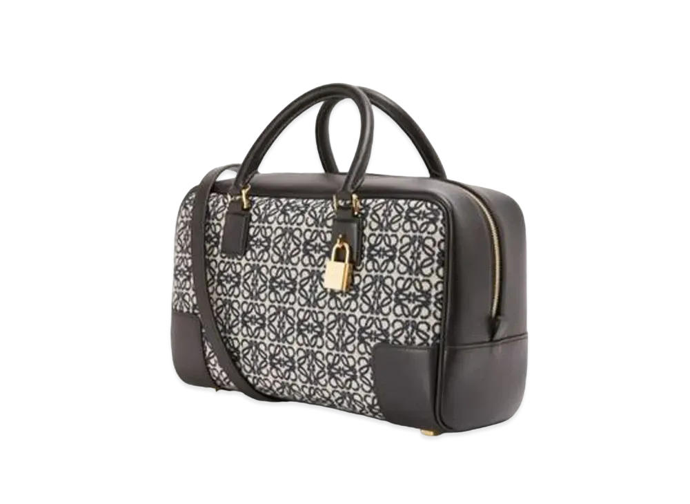 LOEWE Amazona 28 Bag In Jacquard And Calfskin "Navy/Black"