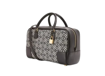 LOEWE Amazona 28 Bag In Jacquard And Calfskin "Navy/Black"