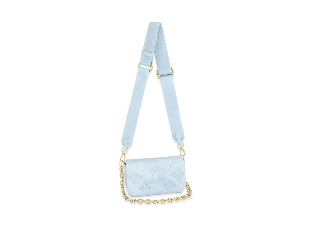 Louis Vuitton Wallet on Strap Bubblegram Monogram "Blue Glacier"