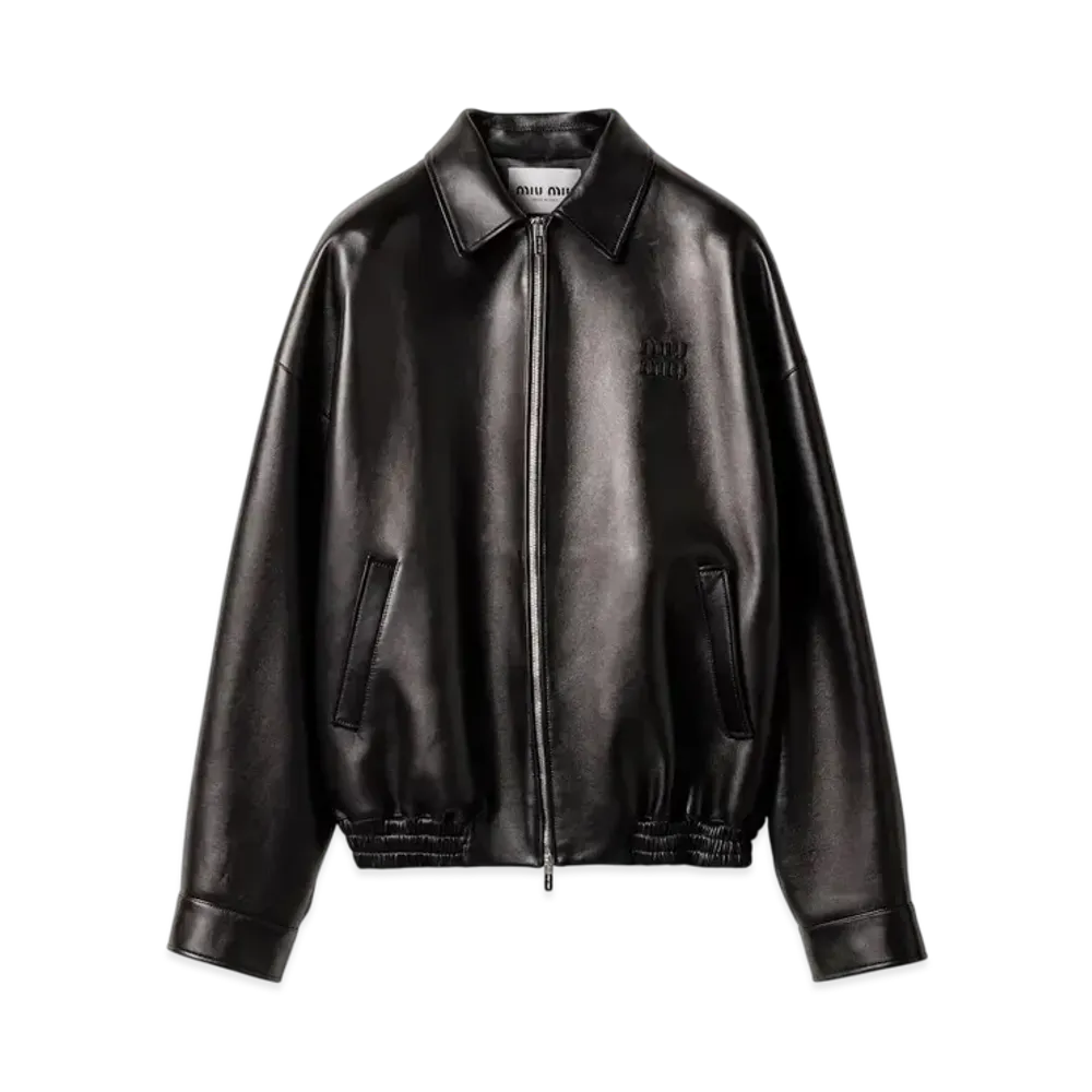 MIUMIU Women's Plonge Nappa Leather Jacket "Black"