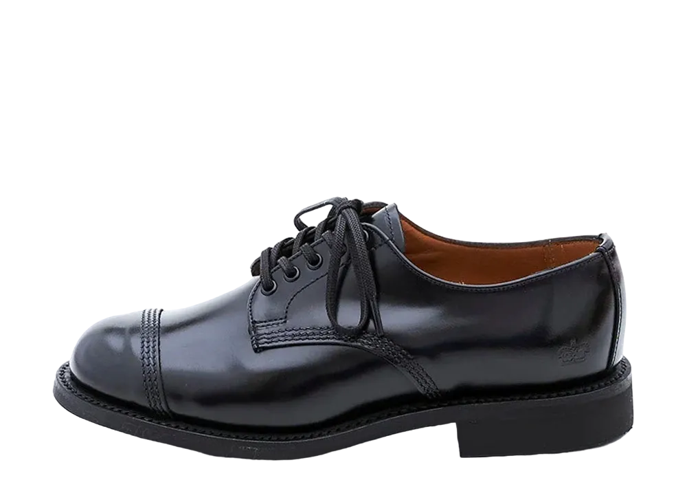 SANDERS Women's Military Derby Shoe 266 Polished Leather "Black" 1830B