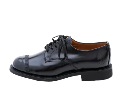 SANDERS Women's Military Derby Shoe 266 Polished Leather "Black" 1830B