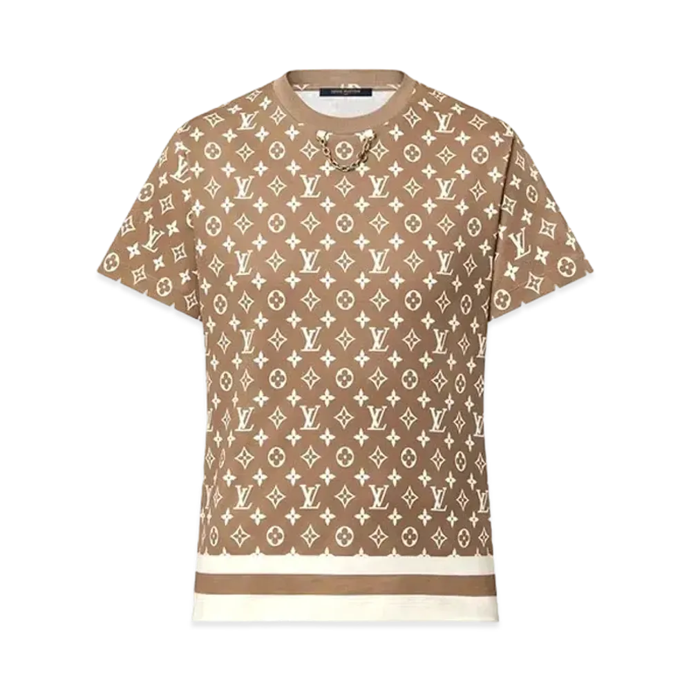 Louis Vuitton Stripe Accent Monogram T-Shirt "Caramel"