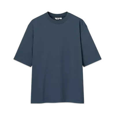 Uniqlo U 24SS AIRism Cotton Oversized Crew Neck T-Shirt "Blue"