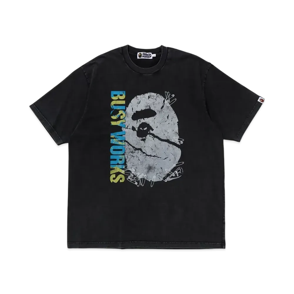 A BATHING APE Garment Dye Relaxed Fit Tee "Black"