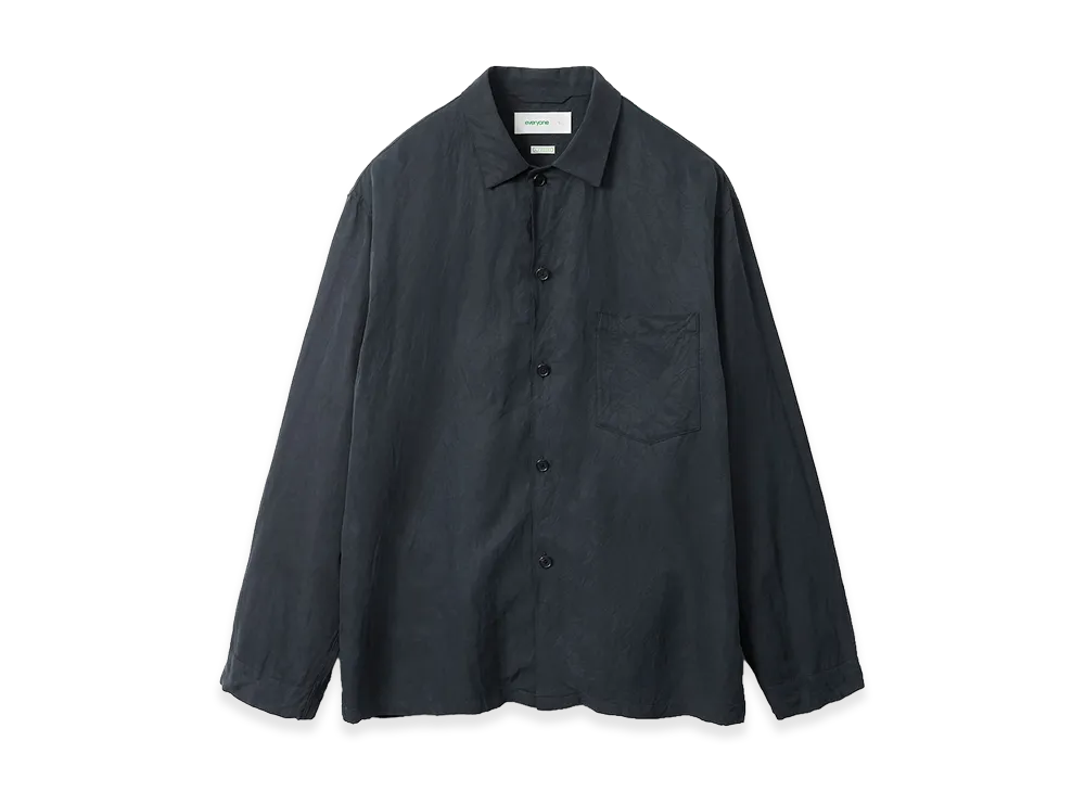 everyone x A.PRESSE Silk Linen Sleeping Shirts "Black"