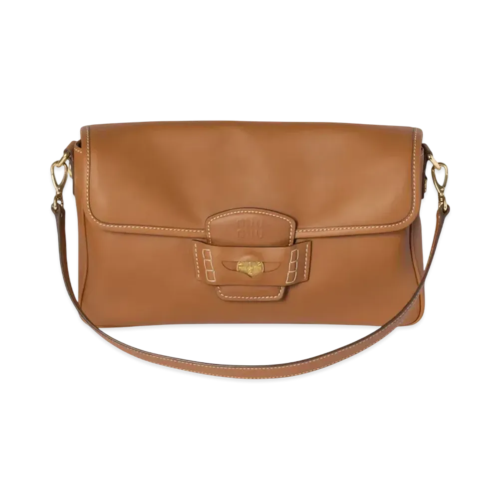 MIUMIU Penny Leather Bag "Cognac"