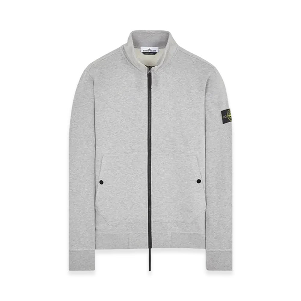 Stone Island 62820 Brushed Cotton Fleece Garment Dyed Full Zip Up Sweatshirt - 23FW "Dust Melange"