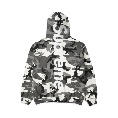 Supreme Satin Applique Hooded Sweatshirt (26SS) "Snow Camo"