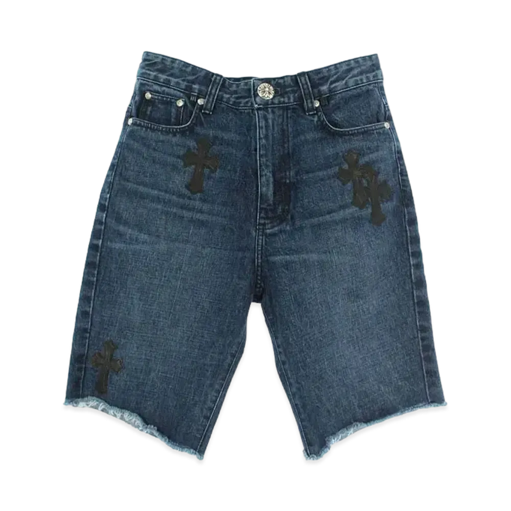 Chrome Hearts Cross Patch Denim Half Pants "Indigo"