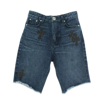 Chrome Hearts Cross Patch Denim Half Pants "Indigo"