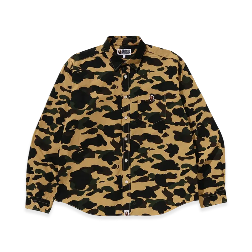 A BATHING APE 1St Camo One Point LS Tee "Yellow"
