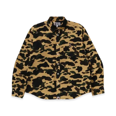 A BATHING APE 1St Camo One Point LS Tee "Yellow"