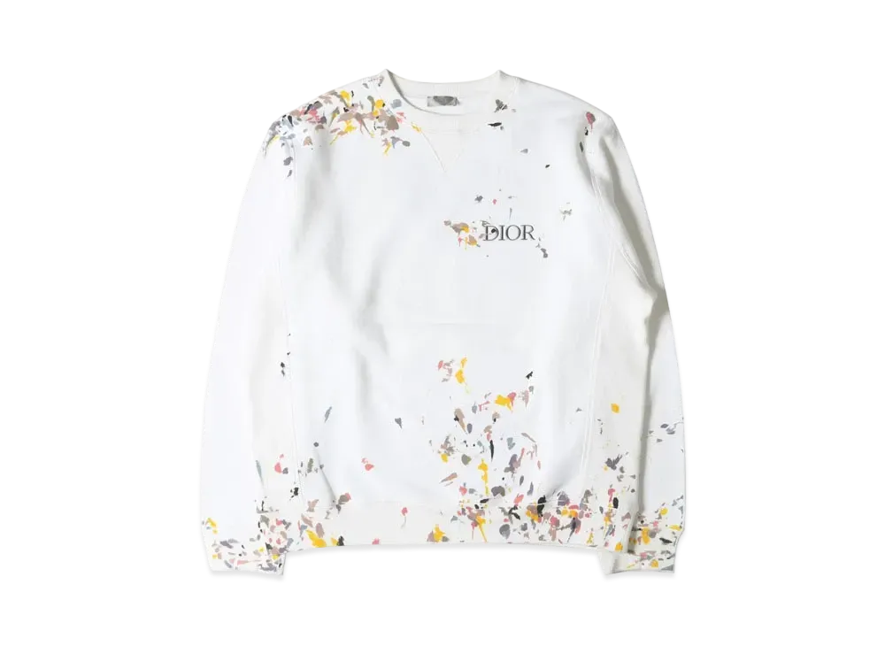 Dior Paint Logo Crew Neck Sweat "White"