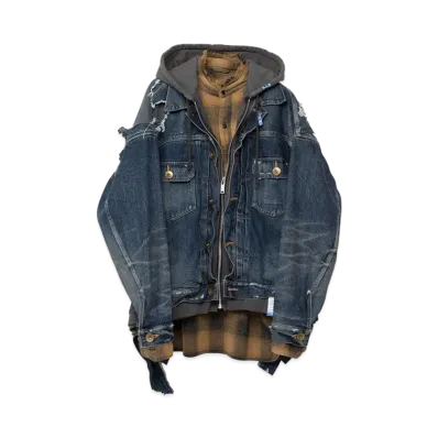 Maison MIHARA YASUHIRO Mix Layered Denim Jacket "Indigo"
