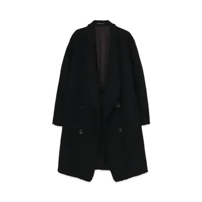 Yohji Yamamoto Y's OIL CUT MELTON SHAWL COLLAR COAT "Black"
