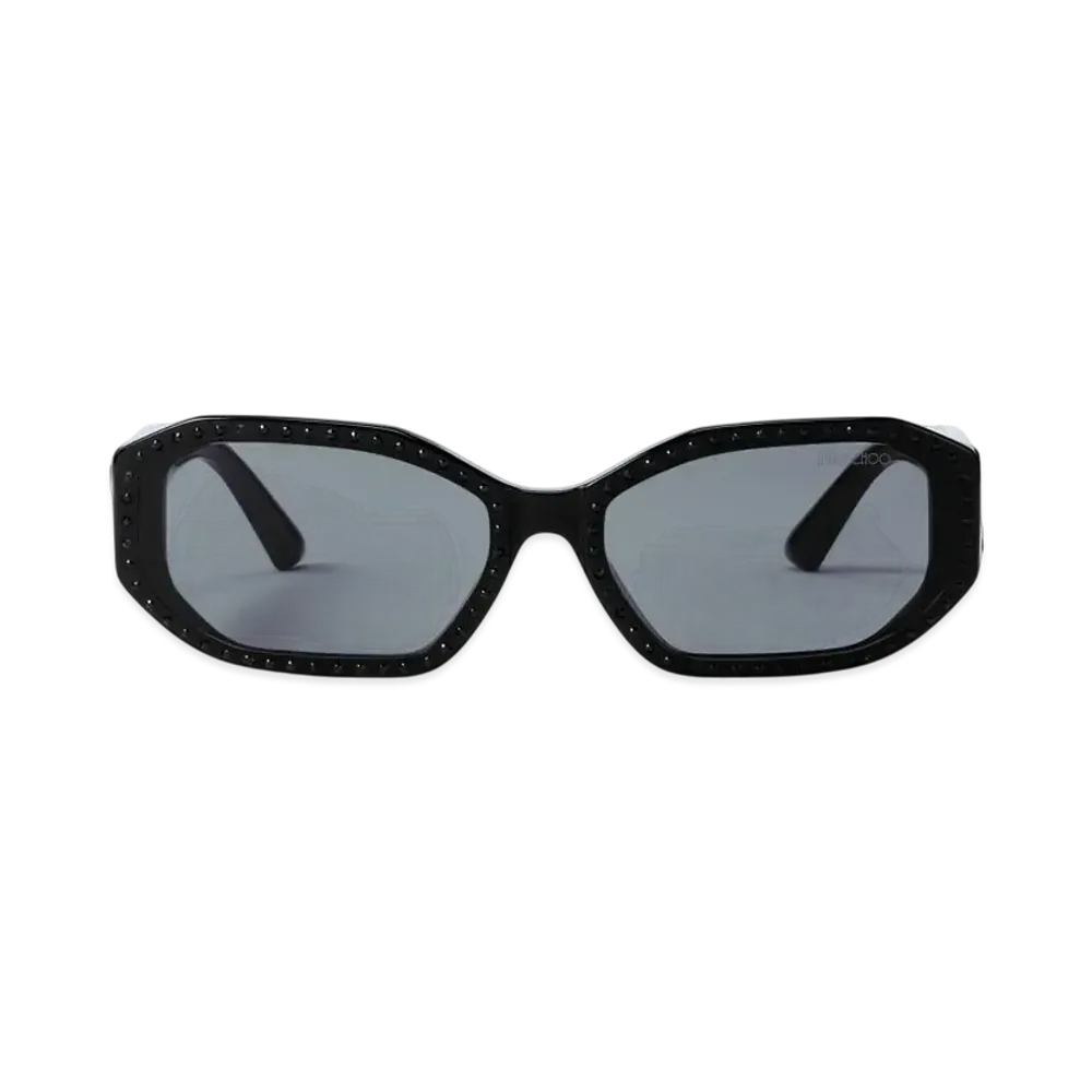 Jimmy Choo Nola Oval Sunglasses "Black/Silver Night"