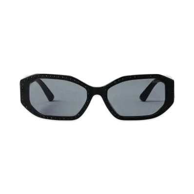 Jimmy Choo Nola Oval Sunglasses "Black/Silver Night"
