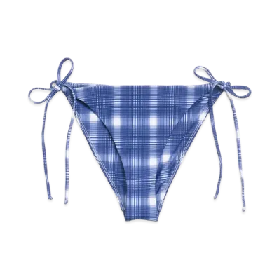 Stussy Women's Side Tie Bikini Bottom "Navy Plaid"