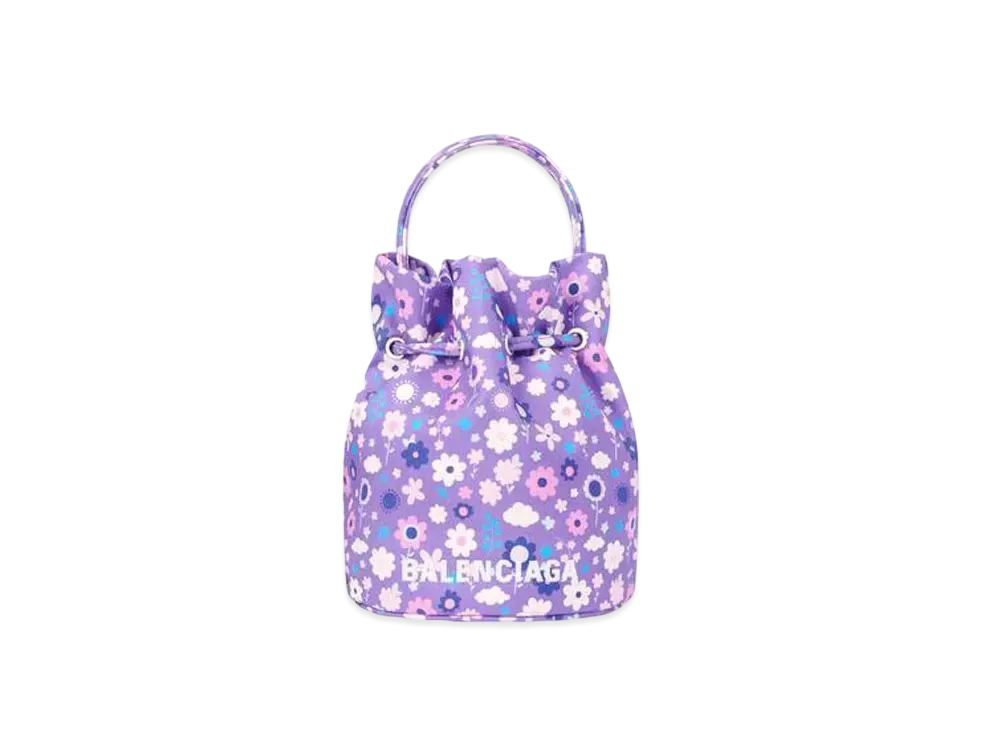 BALENCIAGA Women's Wheel XS Drawstring Bucket Bag "Purple"