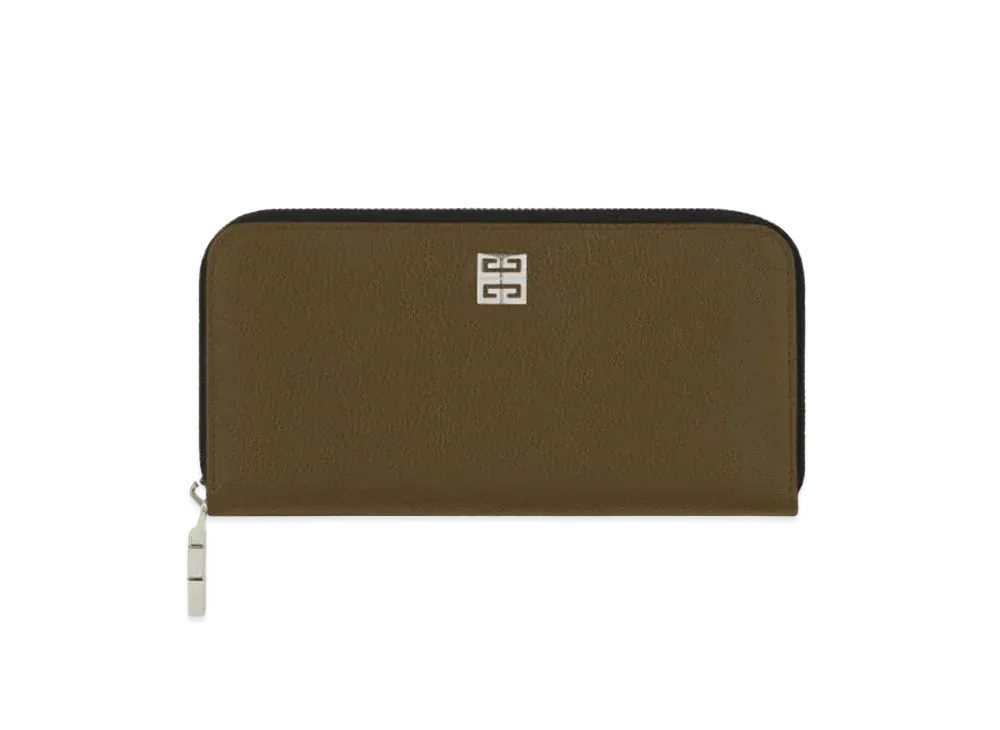 GIVENCHY Long Zipped Wallet in Grained Leather "Khaki"