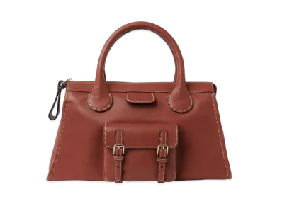 Chloe Medium Edith Day Bag In Buffalo Leather "Brown"