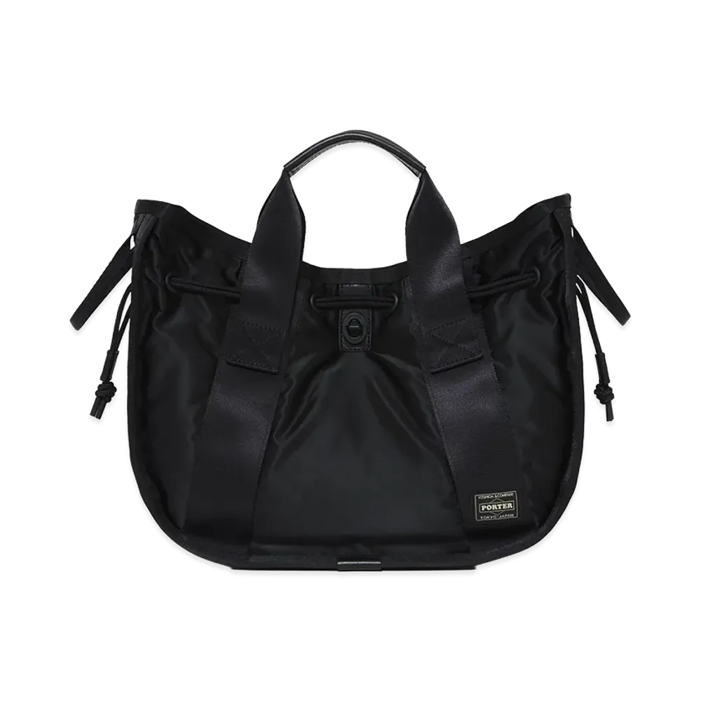 PORTER Bounce Drawstring Tote Bag "Black"