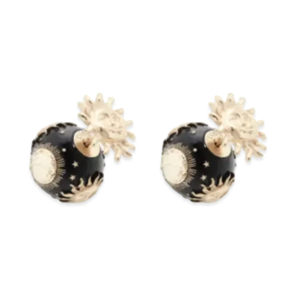 Dior Dior Tribales Earrings Metal and Lacquer Pearls "Gold/Black"