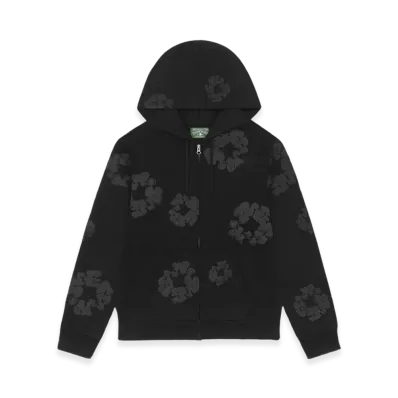 DENIM TEARS Mono Cotton Wreath Zip Hoodie "Black"