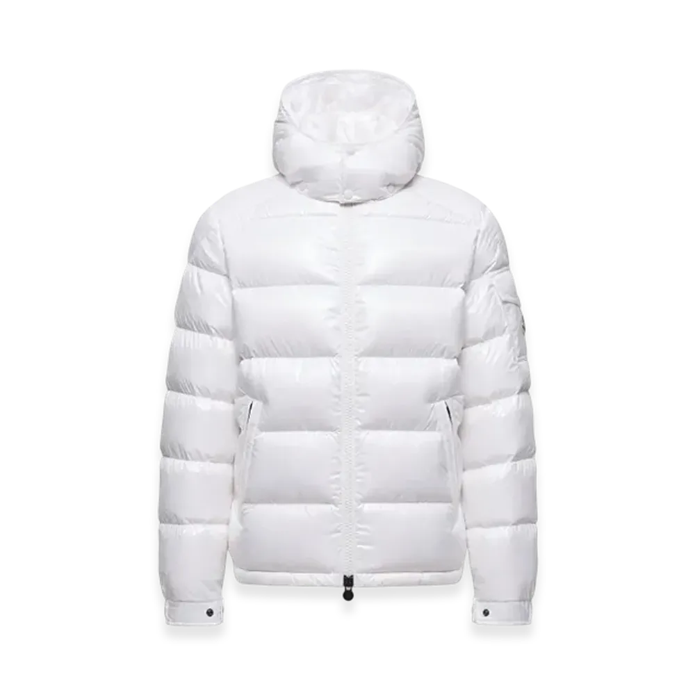 MONCLER Maya Hooded Short Down Jacket "White"