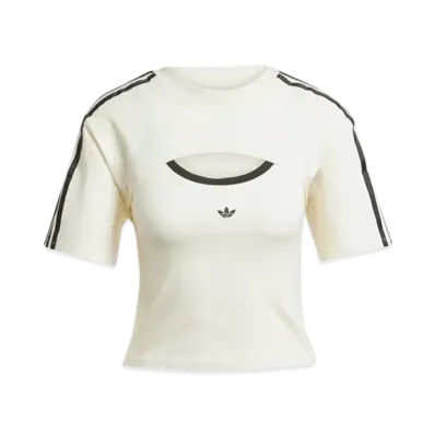adidas Cutout Cali Short Sleeve T-shirt "Cream White/Black"